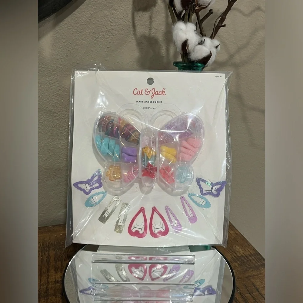 Cat & Jack Kids Butterfly Hair Accessories Set, new!